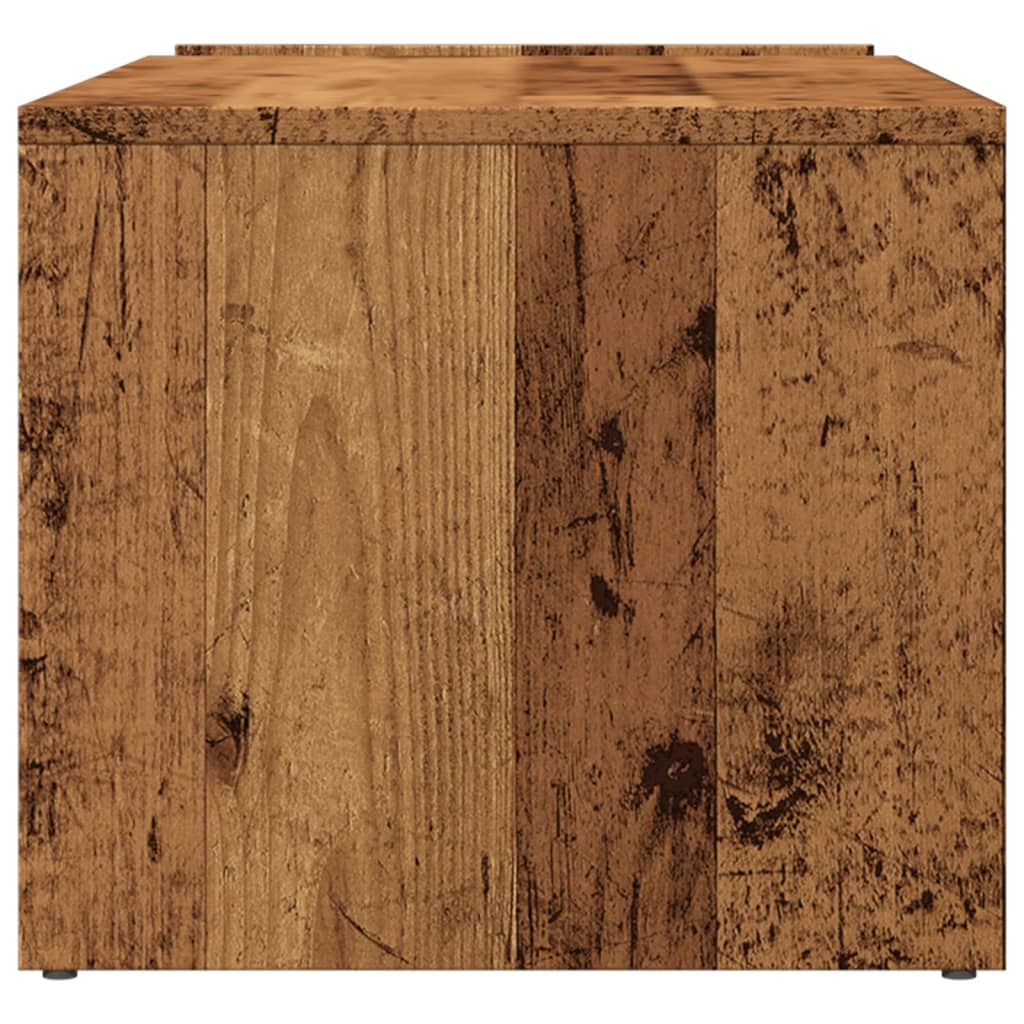 antik fa színű szerelt fa dohányzóasztal 90 x 45 x 35 cm