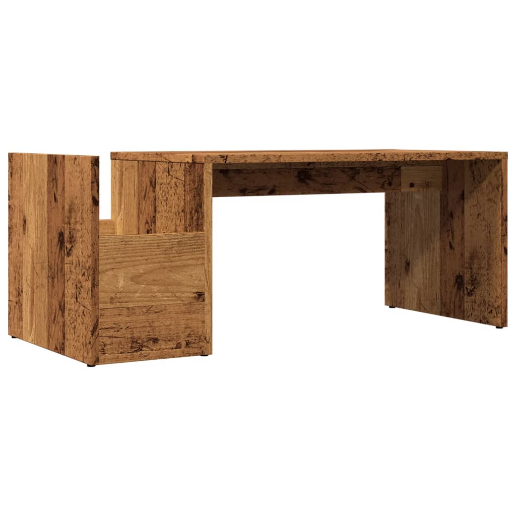 antik fa színű szerelt fa dohányzóasztal 90 x 45 x 35 cm