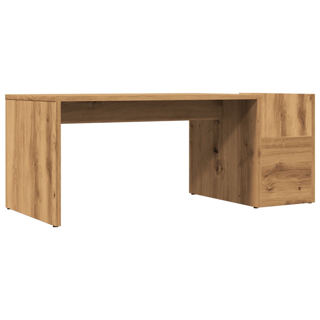 kézműves tölgy színű szerelt fa dohányzóasztal 90 x 45 x 35 cm