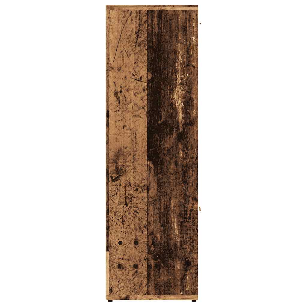 antik fa színű szerelt fa könyvespolc 90 x 28 x 90 cm