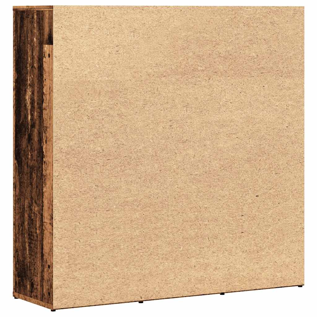 antik fa színű szerelt fa könyvespolc 90 x 28 x 90 cm