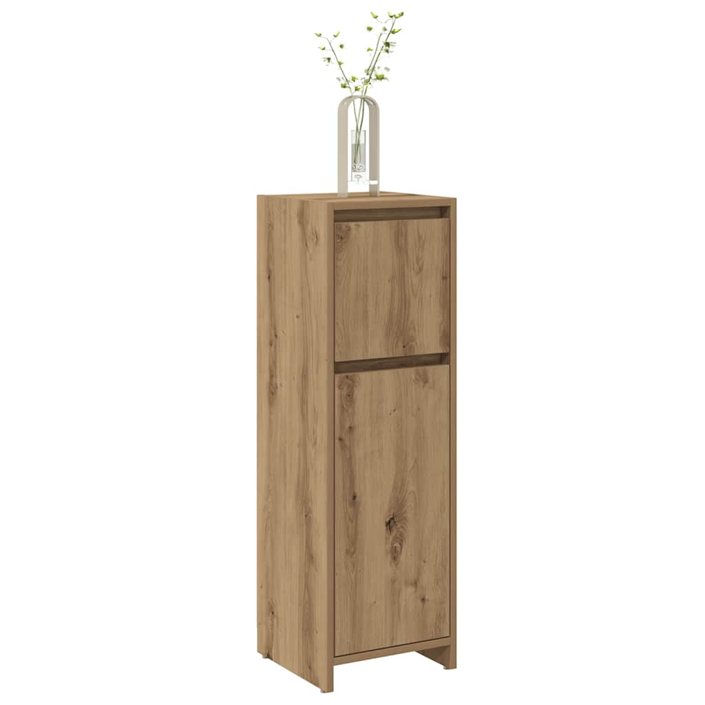 fürdőszobai szekrény kézműves tölgy 30x30x95 cm műszaki fa