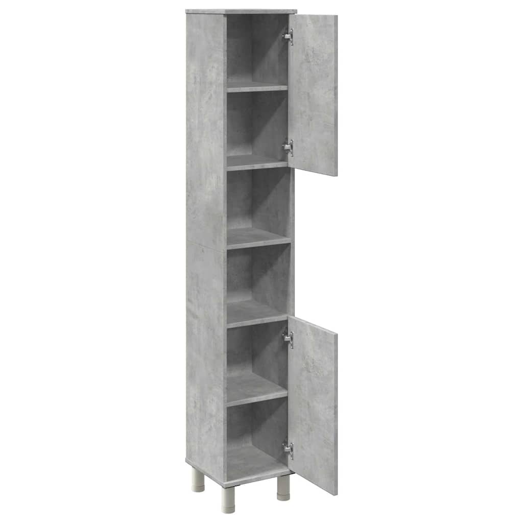 betonszürke forgácslap fürdőszobaszekrény 30 x 30 x 179 cm