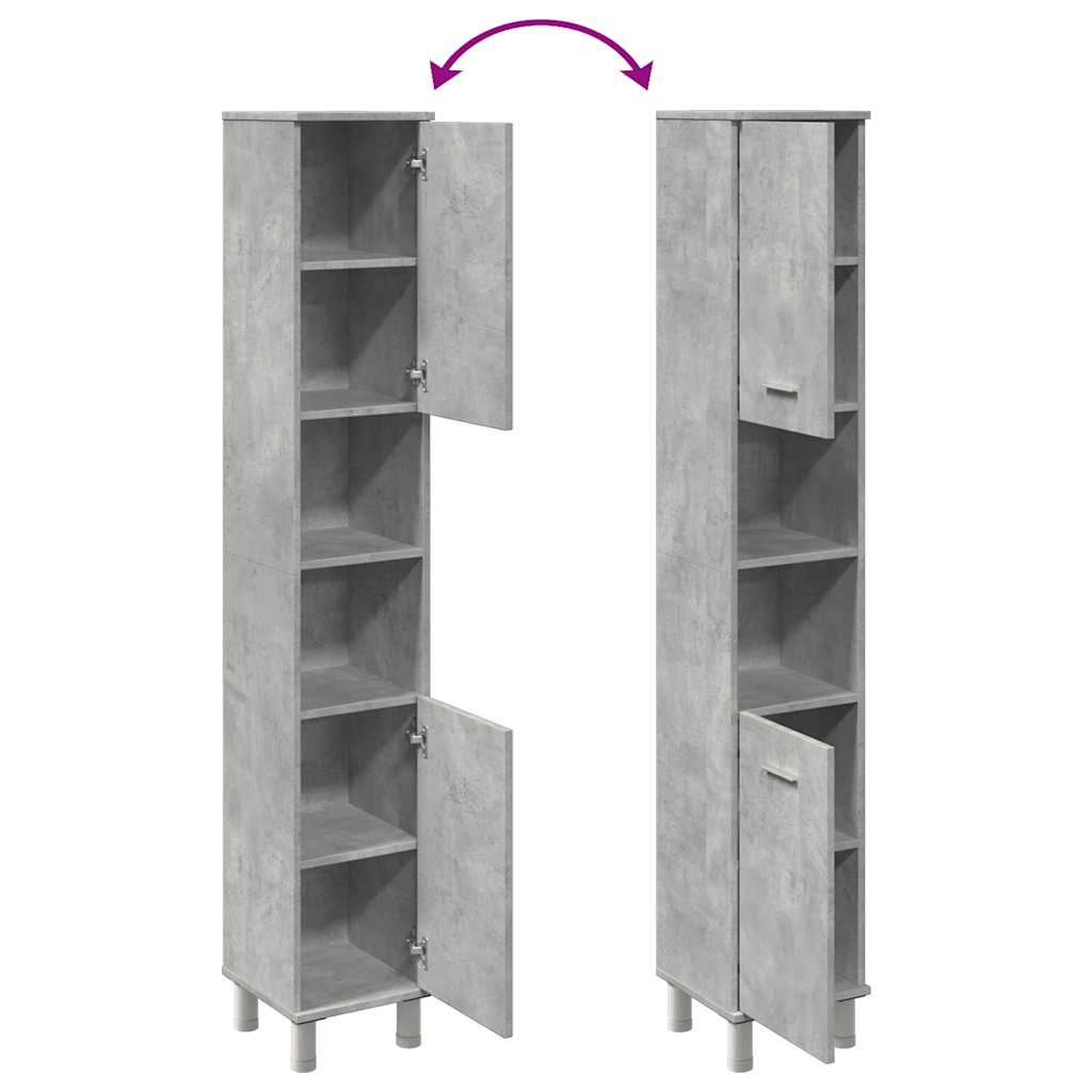 betonszürke forgácslap fürdőszobaszekrény 30 x 30 x 179 cm