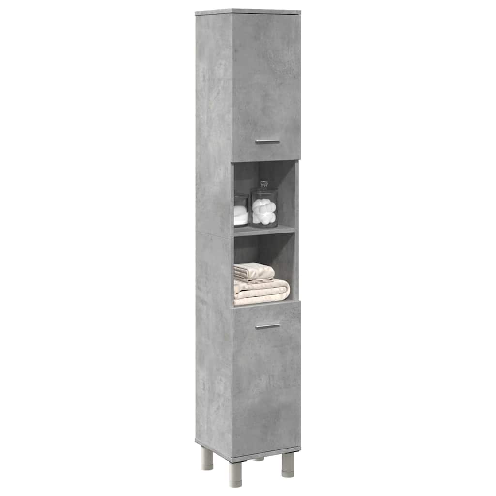 betonszürke forgácslap fürdőszobaszekrény 30 x 30 x 179 cm