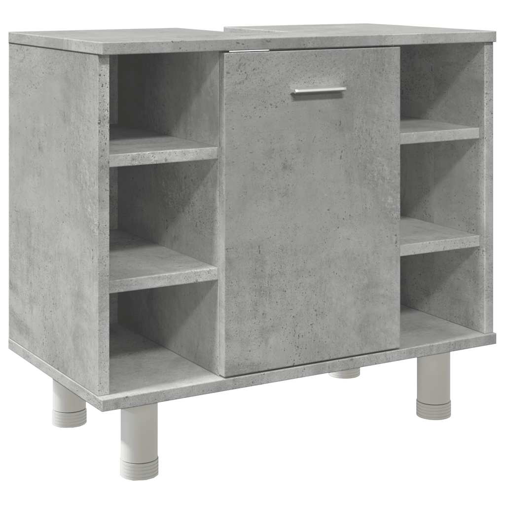 betonszürke szerelt fa fürdőszobaszekrény 60 x 32 x 53,5 cm