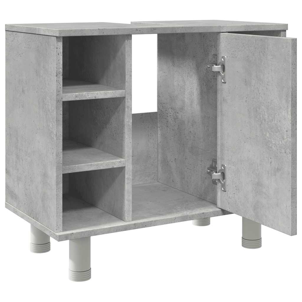 betonszürke szerelt fa fürdőszobaszekrény 60 x 32 x 53,5 cm