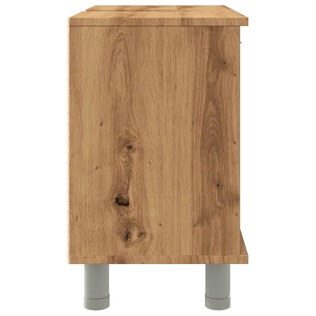 Fürdőszobai szekrény kézműves tölgy 60x32x53,5 cm műszaki fa