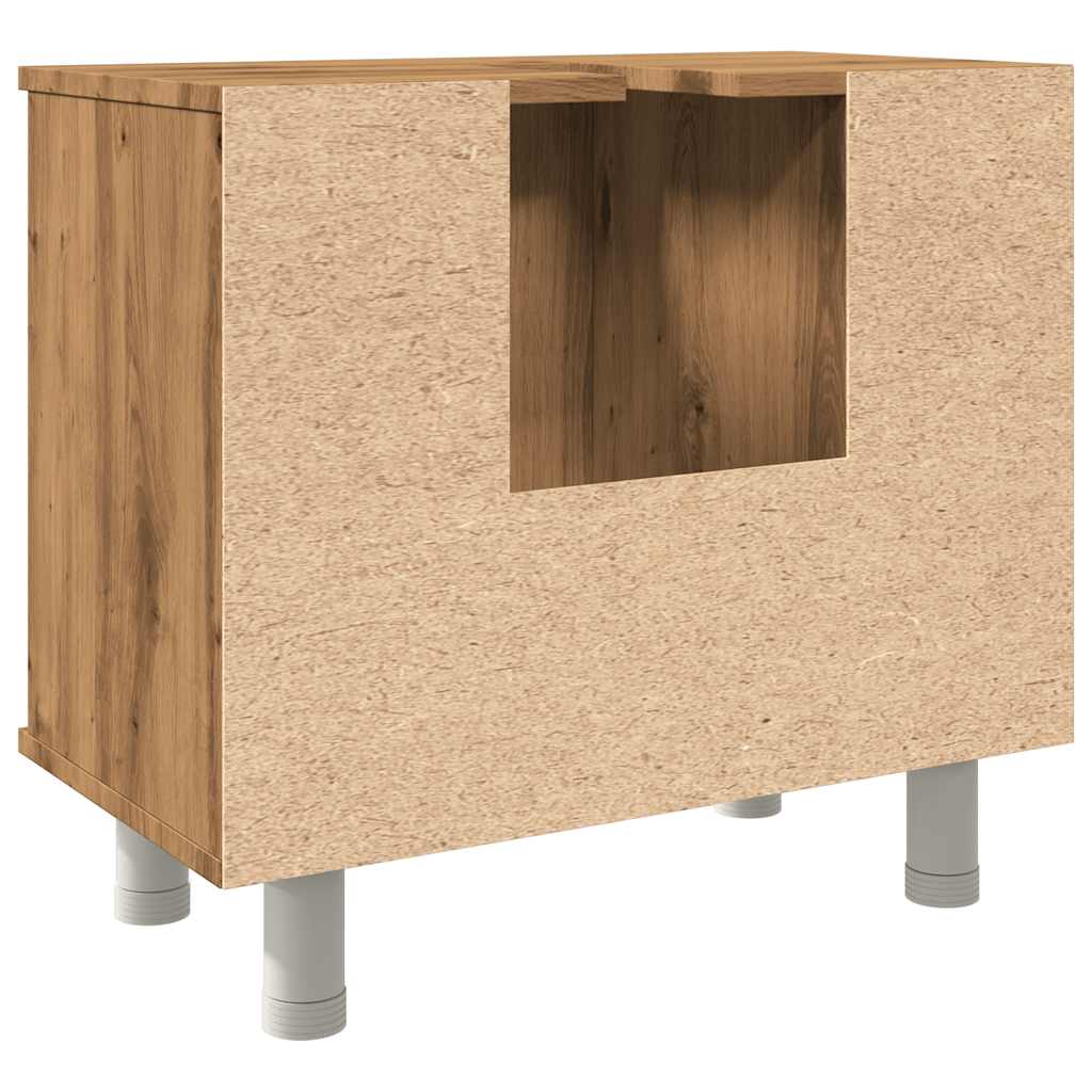 Fürdőszobai szekrény kézműves tölgy 60x32x53,5 cm műszaki fa