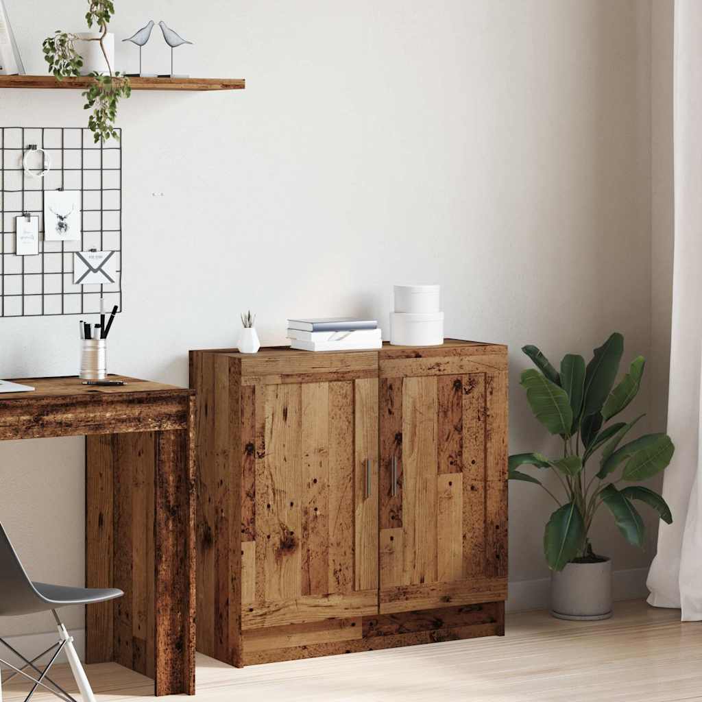 antik fa színű szerelt fa könyvszekrény 82,5 x 30,5 x 80 cm