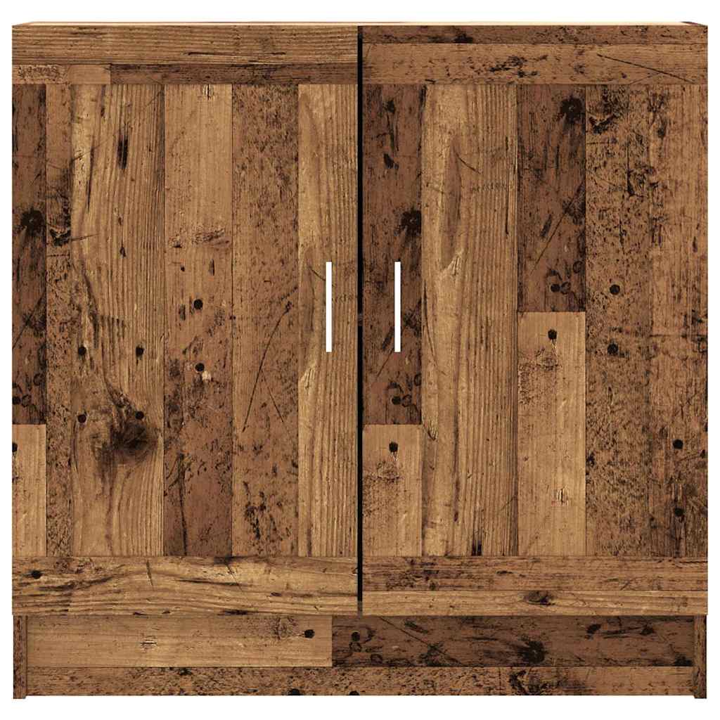 antik fa színű szerelt fa könyvszekrény 82,5 x 30,5 x 80 cm