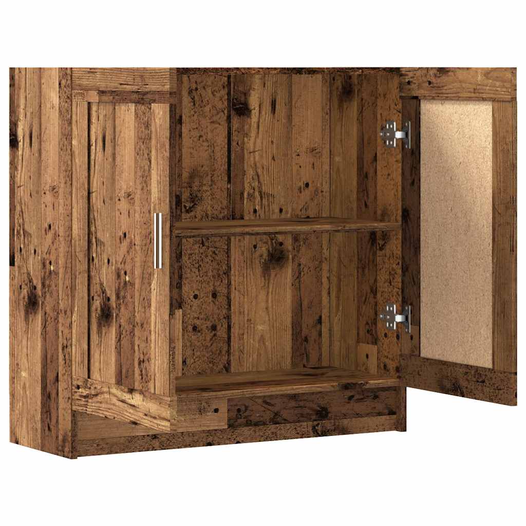 antik fa színű szerelt fa könyvszekrény 82,5 x 30,5 x 80 cm