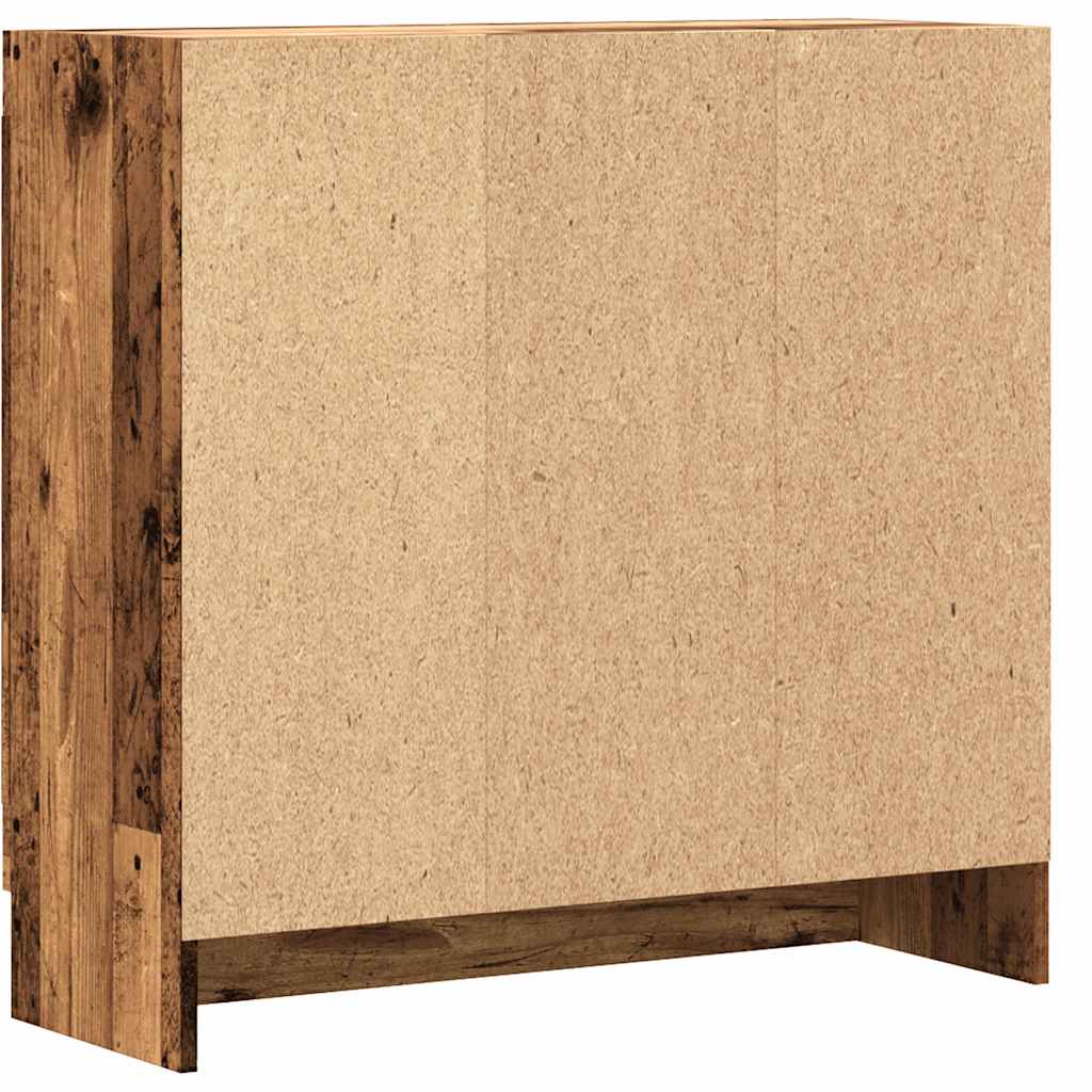 antik fa színű szerelt fa könyvszekrény 82,5 x 30,5 x 80 cm