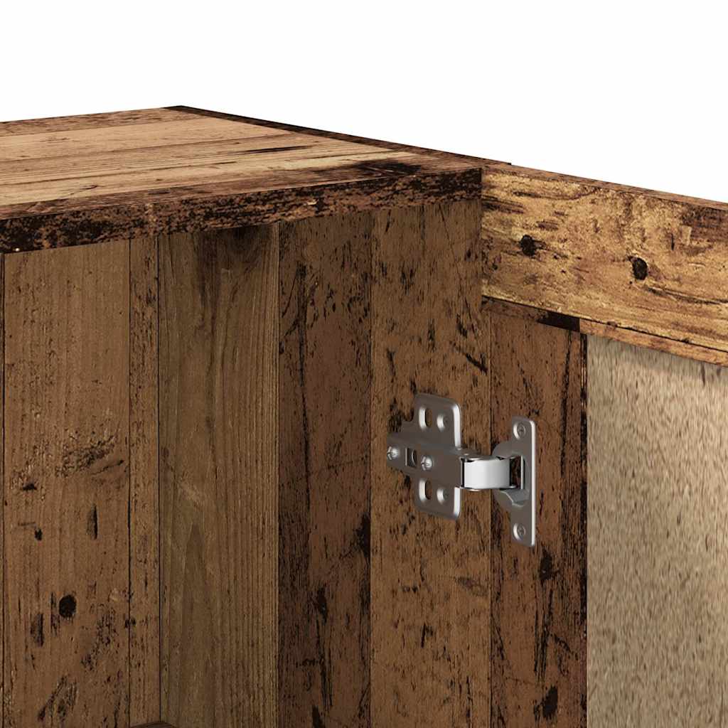 antik fa színű szerelt fa könyvszekrény 82,5 x 30,5 x 80 cm