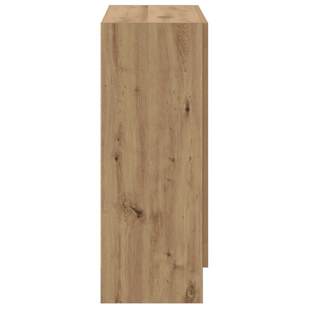 kézműves tölgy színű szerelt fa könyvszekrény 82,5x30,5x80 cm