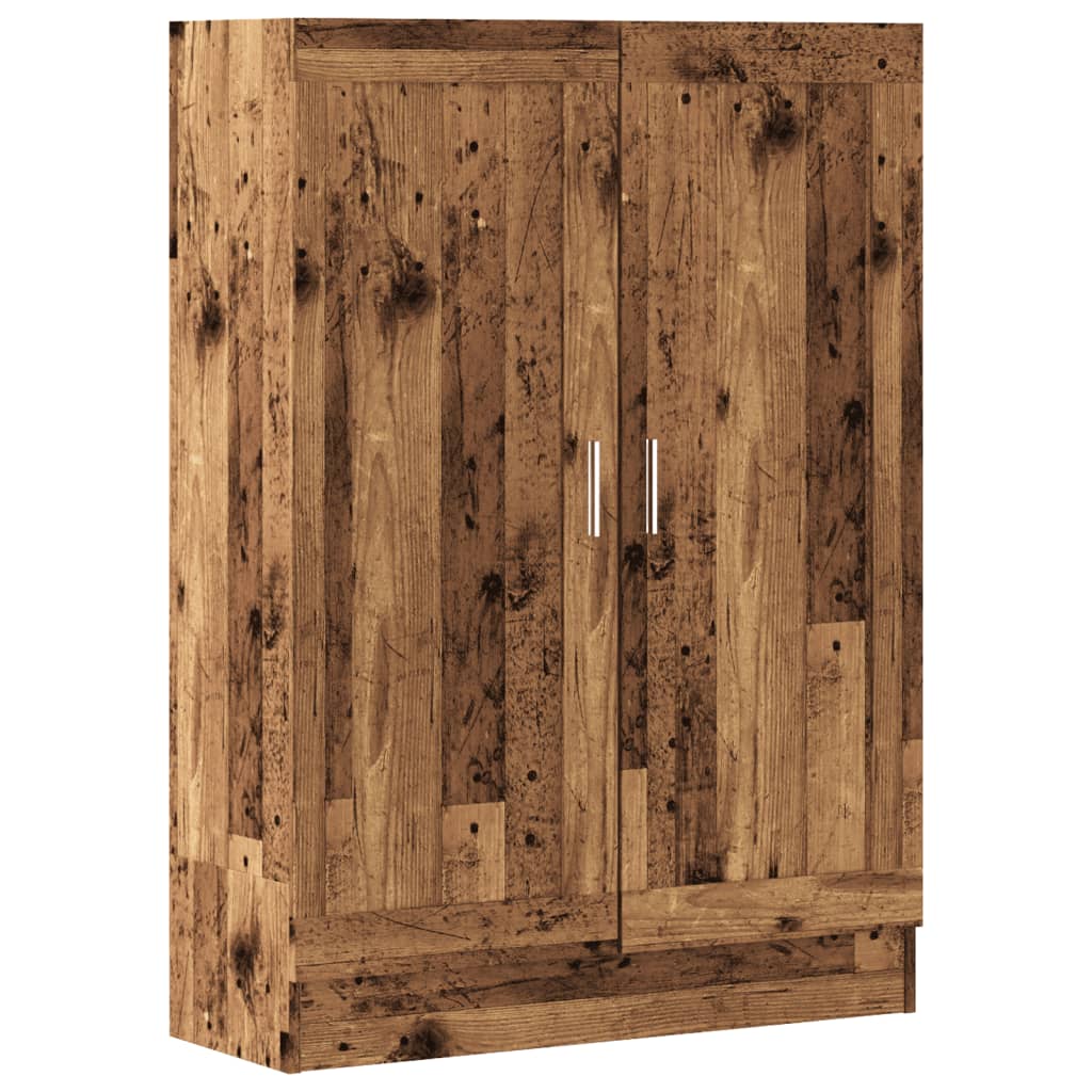 antik fa színű szerelt fa könyvszekrény 82,5 x 30,5 x 115 cm