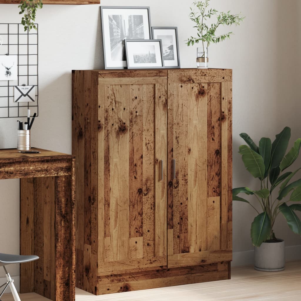 antik fa színű szerelt fa könyvszekrény 82,5 x 30,5 x 115 cm