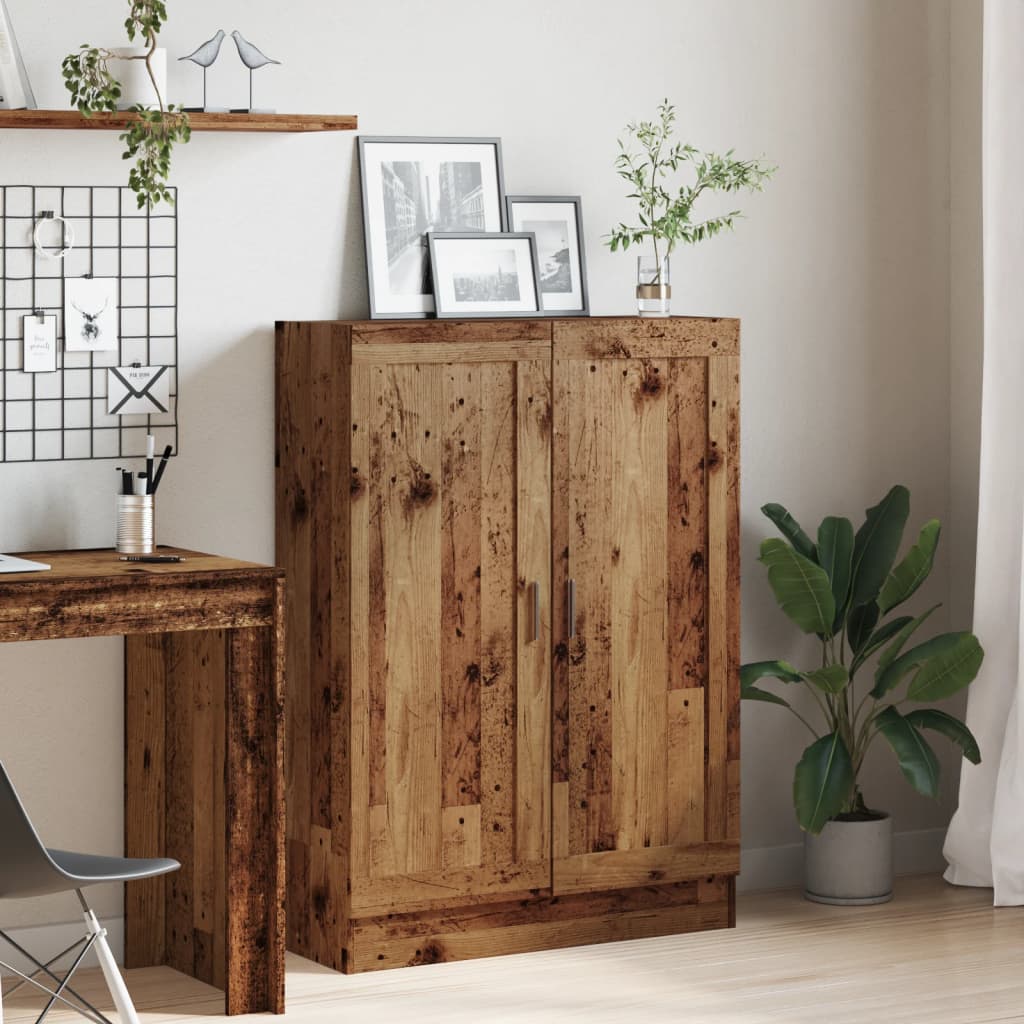 antik fa színű szerelt fa könyvszekrény 82,5 x 30,5 x 115 cm