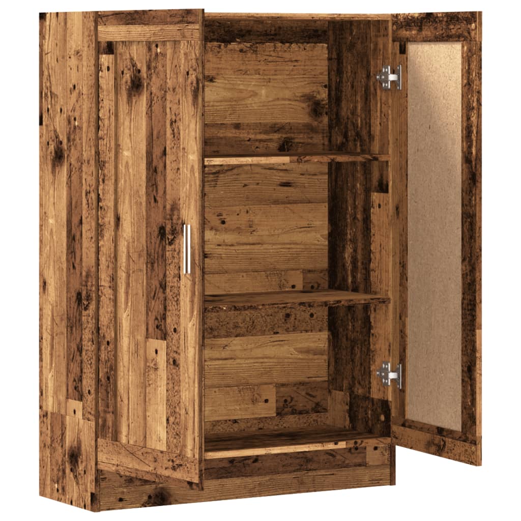 antik fa színű szerelt fa könyvszekrény 82,5 x 30,5 x 115 cm