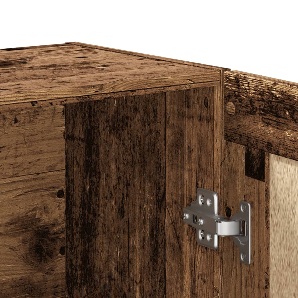 antik fa színű szerelt fa könyvszekrény 82,5 x 30,5 x 115 cm