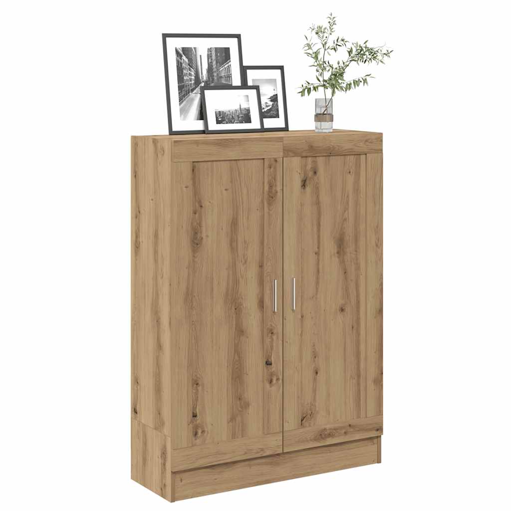kézműves tölgy színű szerelt fa könyvszekrény 82,5x30,5x115 cm