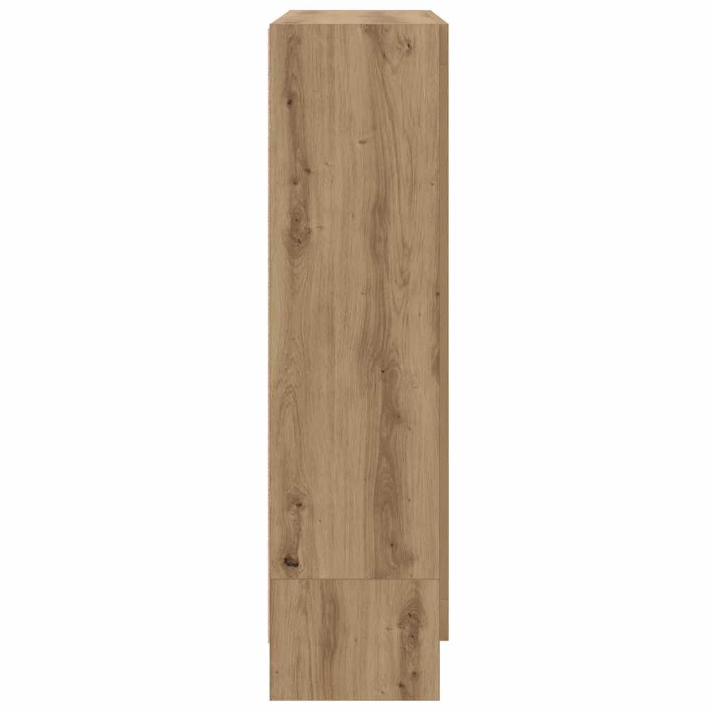 kézműves tölgy színű szerelt fa könyvszekrény 82,5x30,5x115 cm