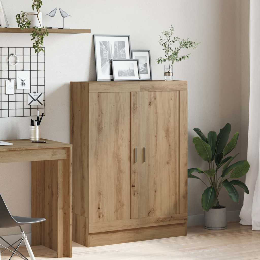 kézműves tölgy színű szerelt fa könyvszekrény 82,5x30,5x115 cm