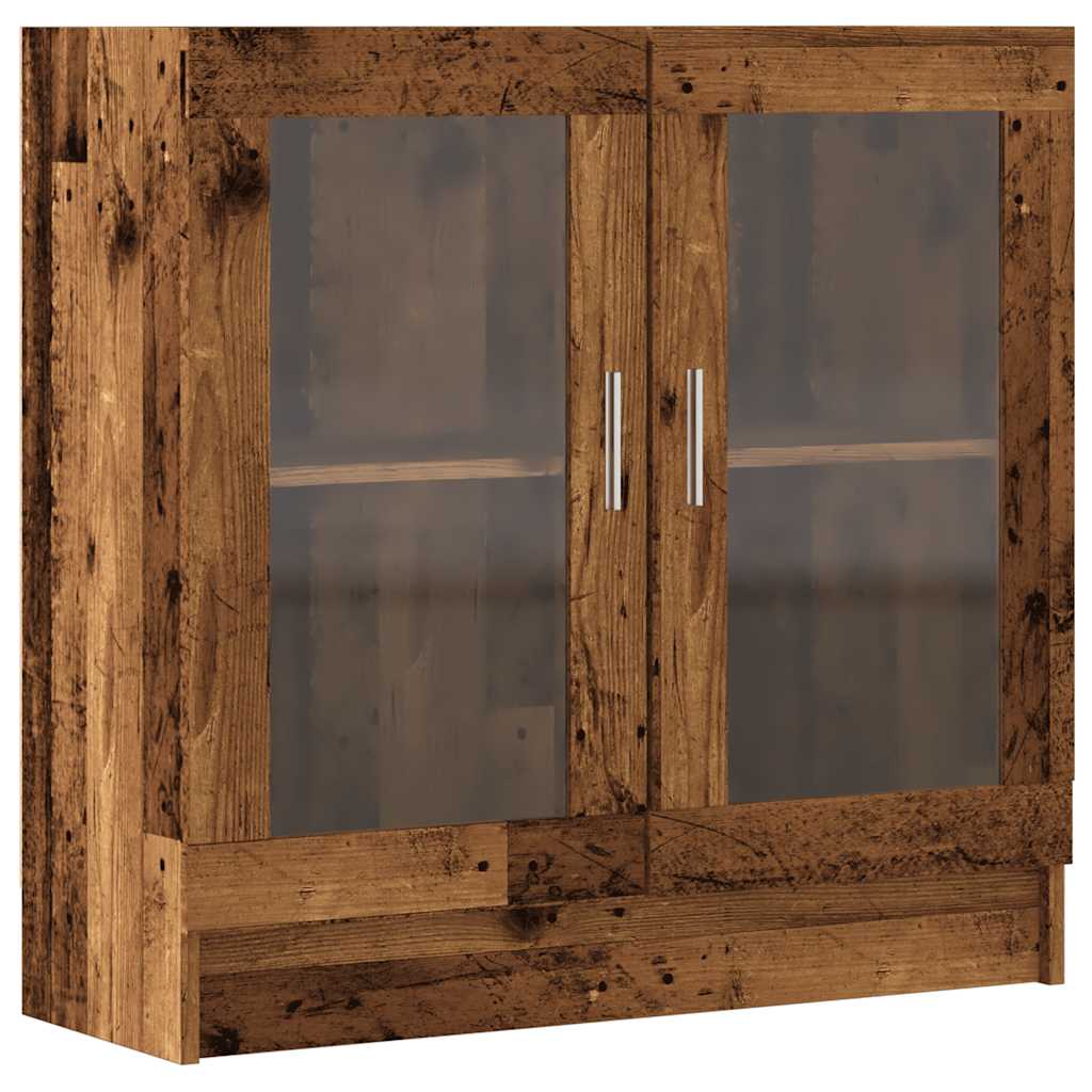 antik fa színű szerelt fa könyvszekrény 82,5 x 30,5 x 80 cm