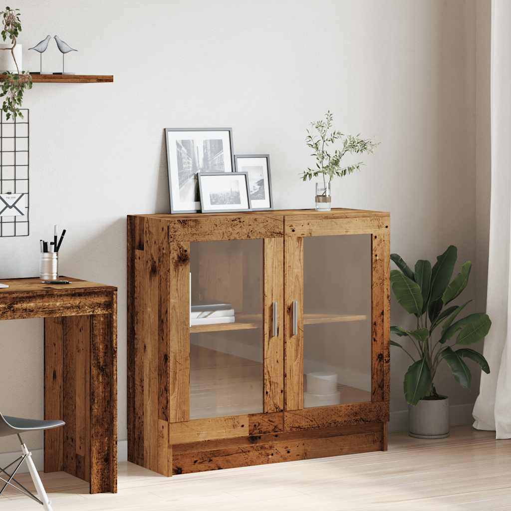 antik fa színű szerelt fa könyvszekrény 82,5 x 30,5 x 80 cm