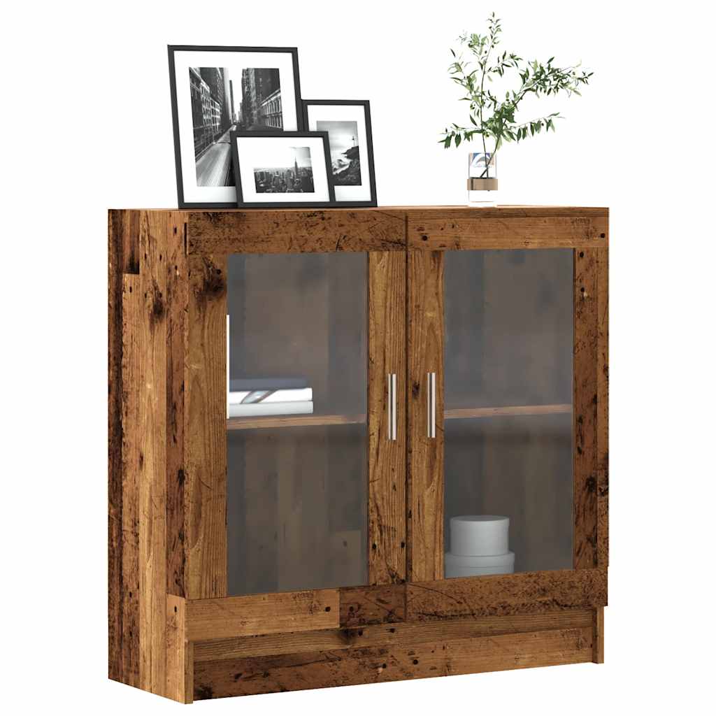 antik fa színű szerelt fa könyvszekrény 82,5 x 30,5 x 80 cm