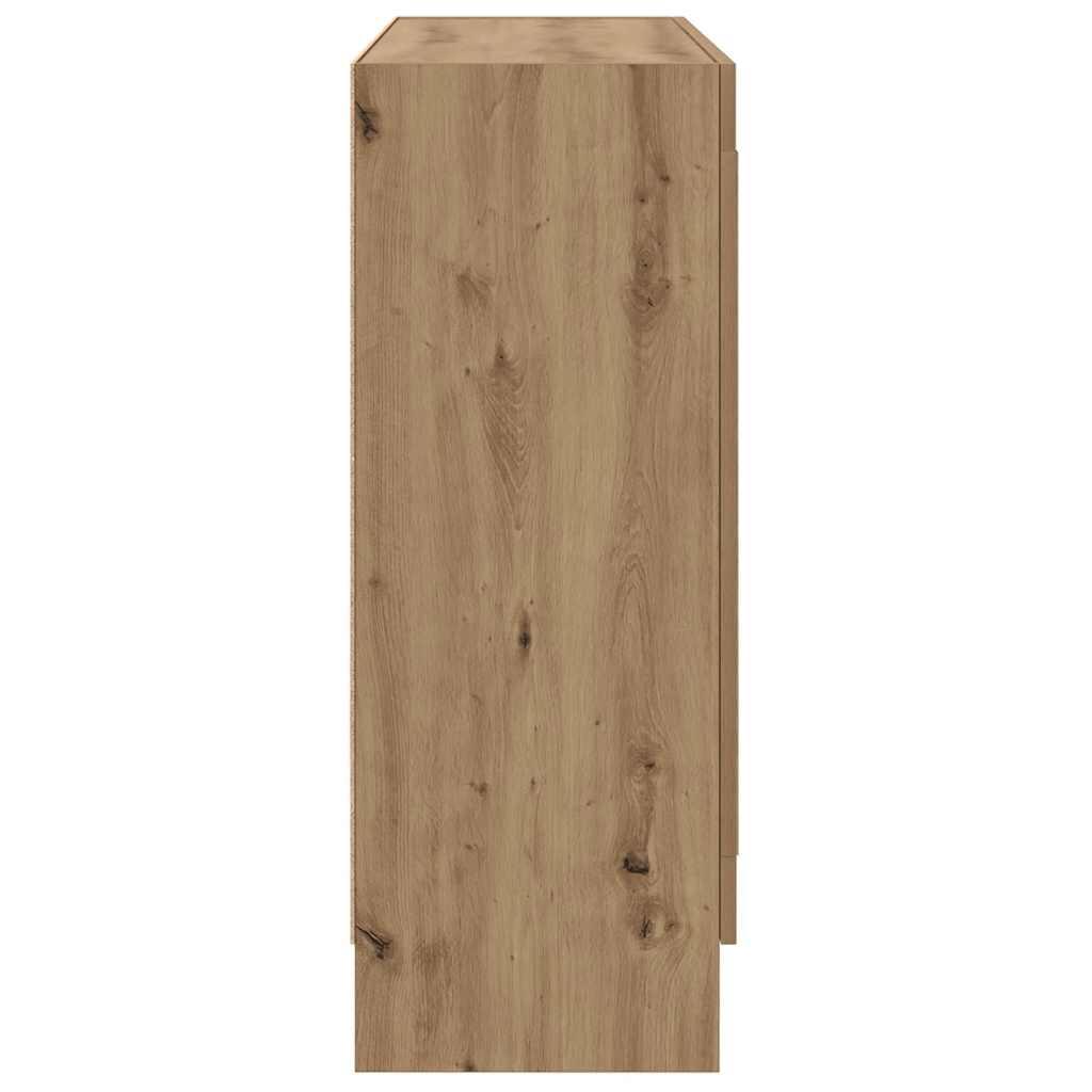 kézműves tölgy színű szerelt fa könyvszekrény 82,5x30,5x80 cm