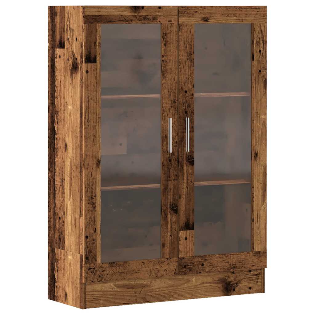 antik fa színű szerelt fa könyvszekrény 82,5 x 30,5 x 115 cm