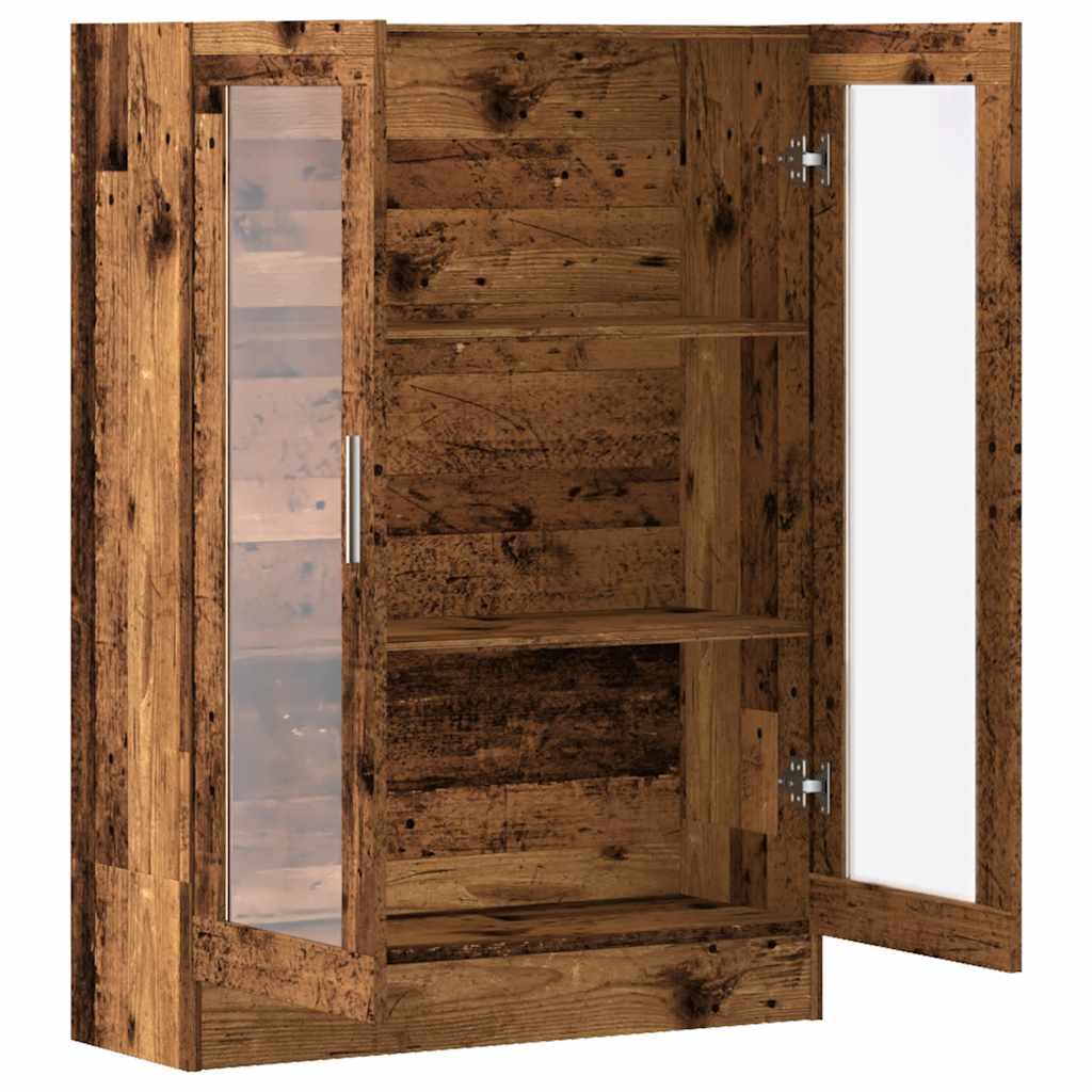 antik fa színű szerelt fa könyvszekrény 82,5 x 30,5 x 115 cm