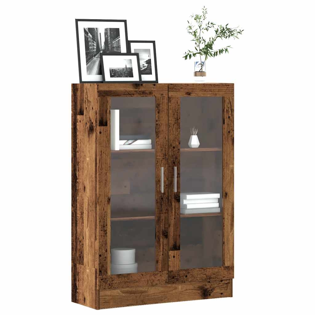 antik fa színű szerelt fa könyvszekrény 82,5 x 30,5 x 115 cm