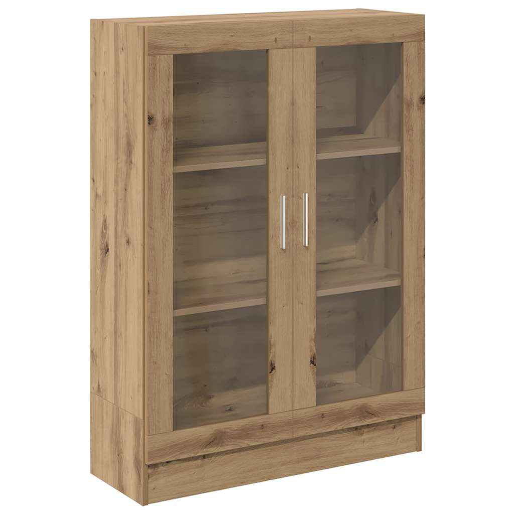 kézműves tölgy színű szerelt fa könyvszekrény 82,5x30,5x115 cm