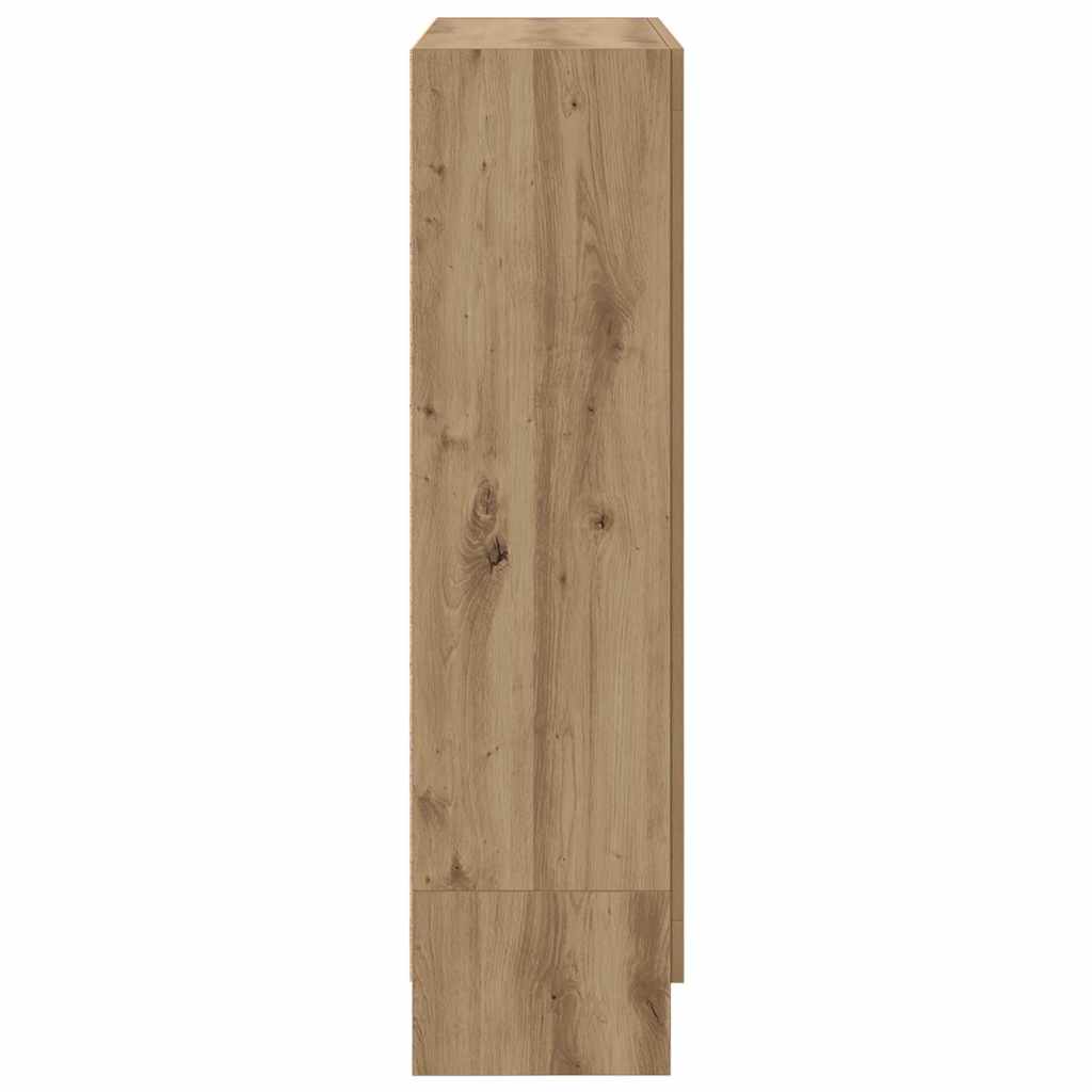 kézműves tölgy színű szerelt fa könyvszekrény 82,5x30,5x115 cm
