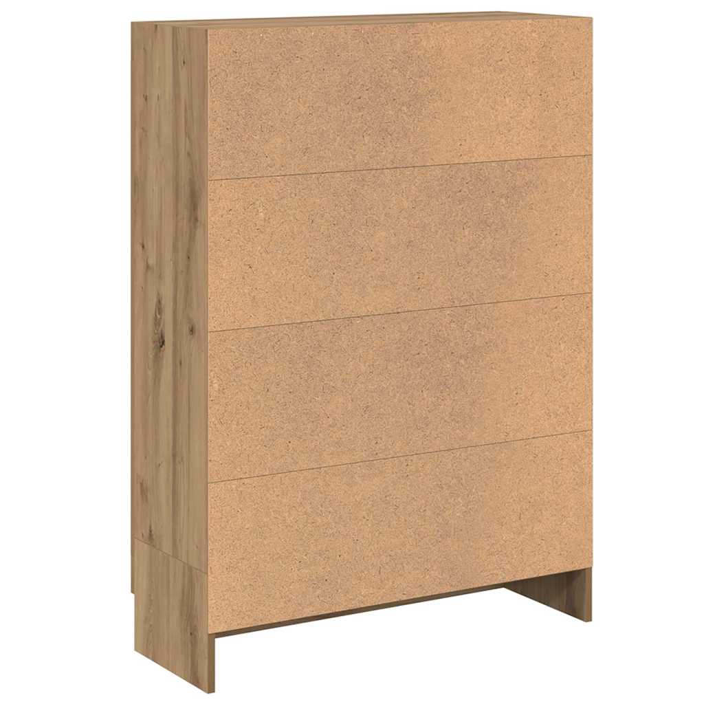 kézműves tölgy színű szerelt fa könyvszekrény 82,5x30,5x115 cm