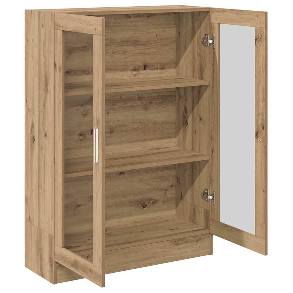 kézműves tölgy színű szerelt fa könyvszekrény 82,5x30,5x115 cm