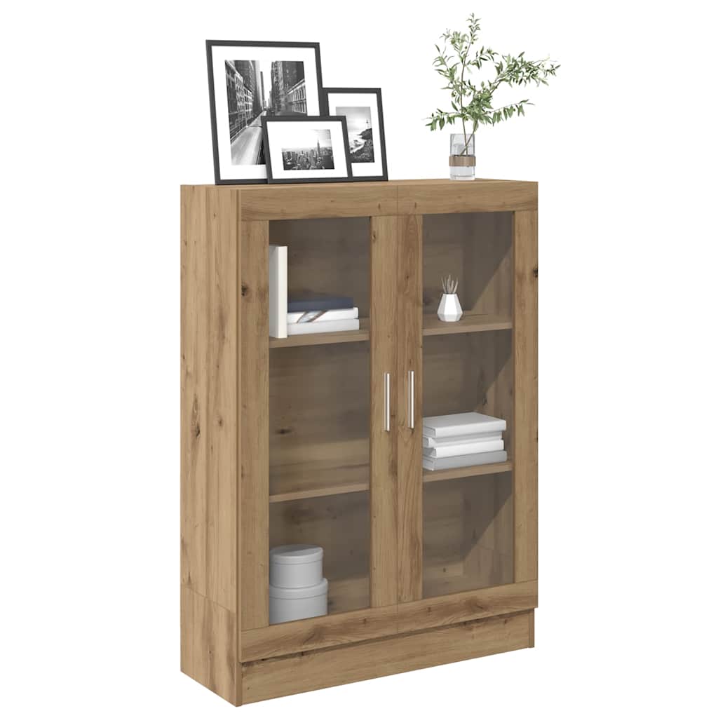 kézműves tölgy színű szerelt fa könyvszekrény 82,5x30,5x115 cm
