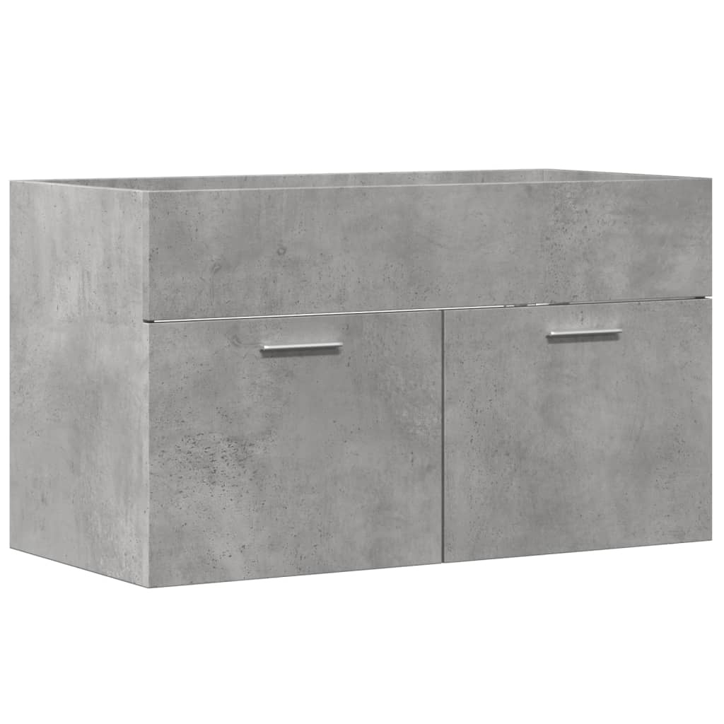 betonszürke szerelt fa mosdószekrény 80 x 38,5 x 46 cm