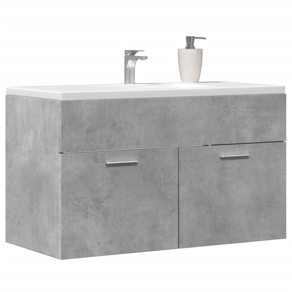 betonszürke szerelt fa mosdószekrény 80 x 38,5 x 46 cm