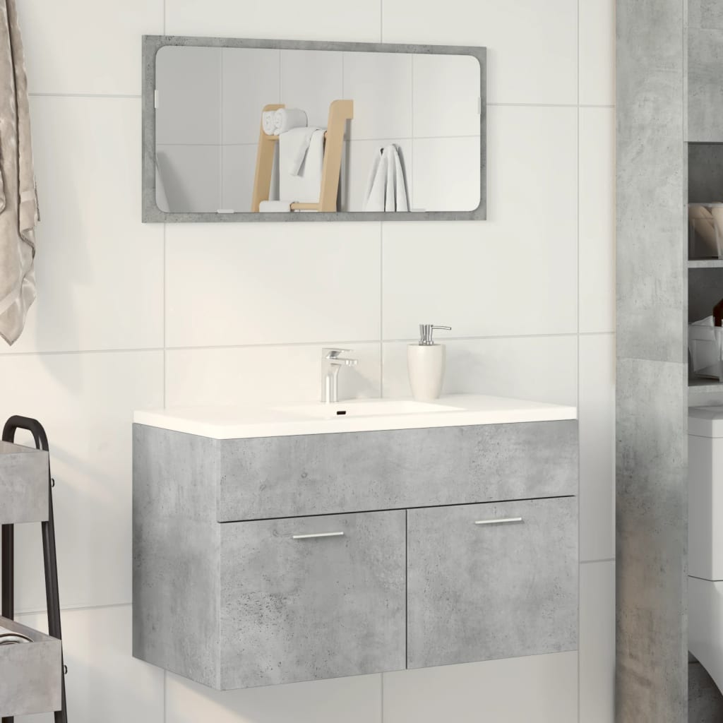 betonszürke szerelt fa mosdószekrény 80 x 38,5 x 46 cm
