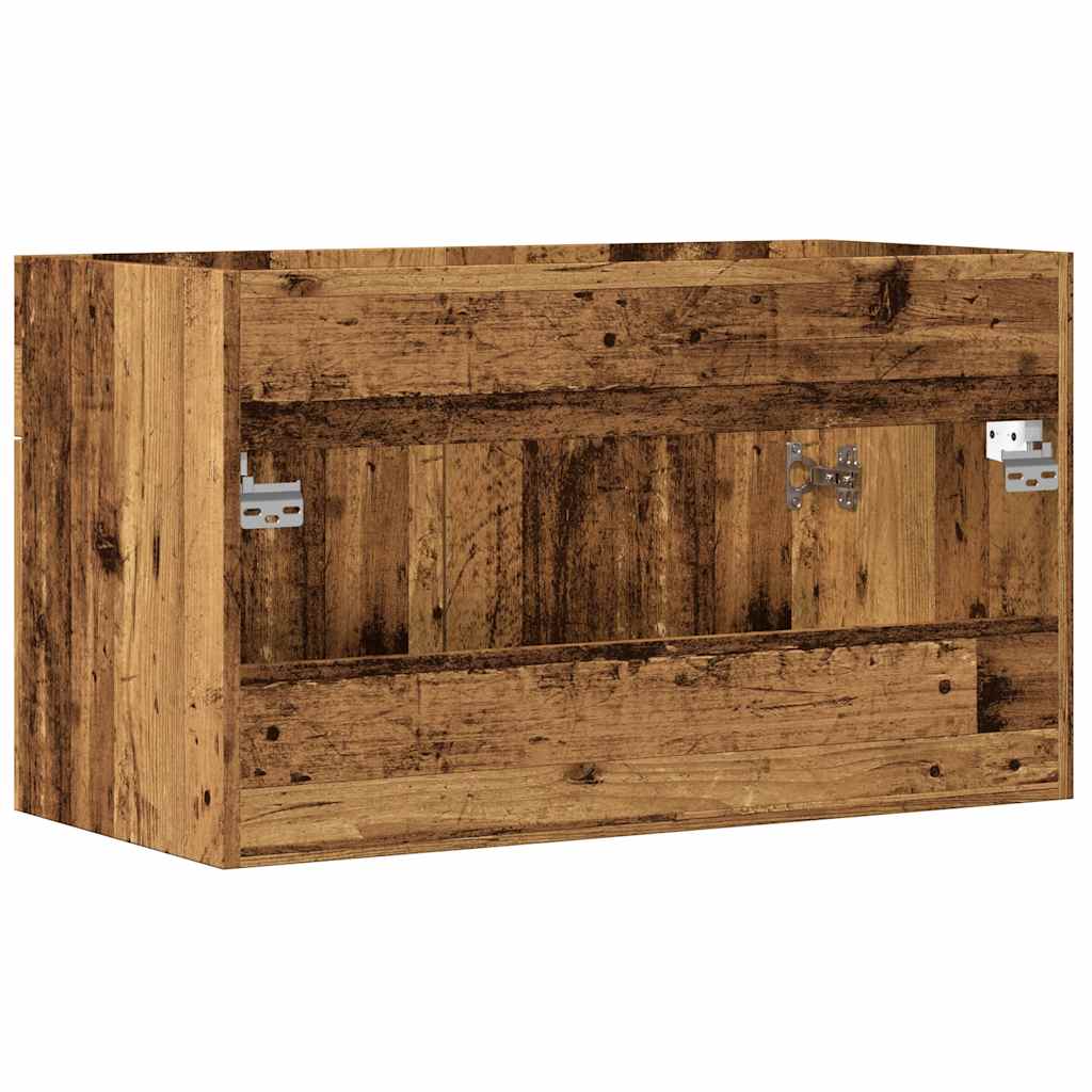 antik fa színű szerelt fa mosdószekrény 80 x 38,5 x 46 cm