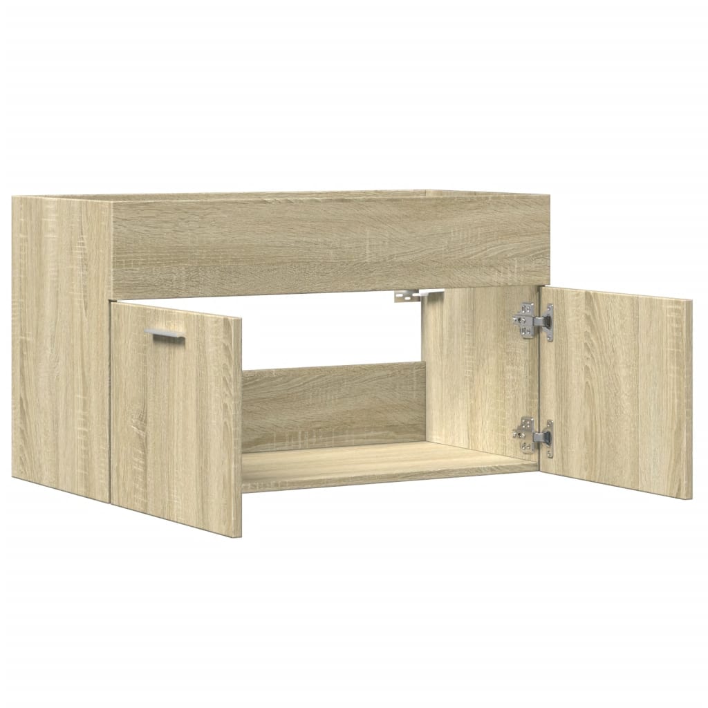 sonoma tölgy szerelt fa fürdőszobai mosdószekrény 90x38,5x46 cm