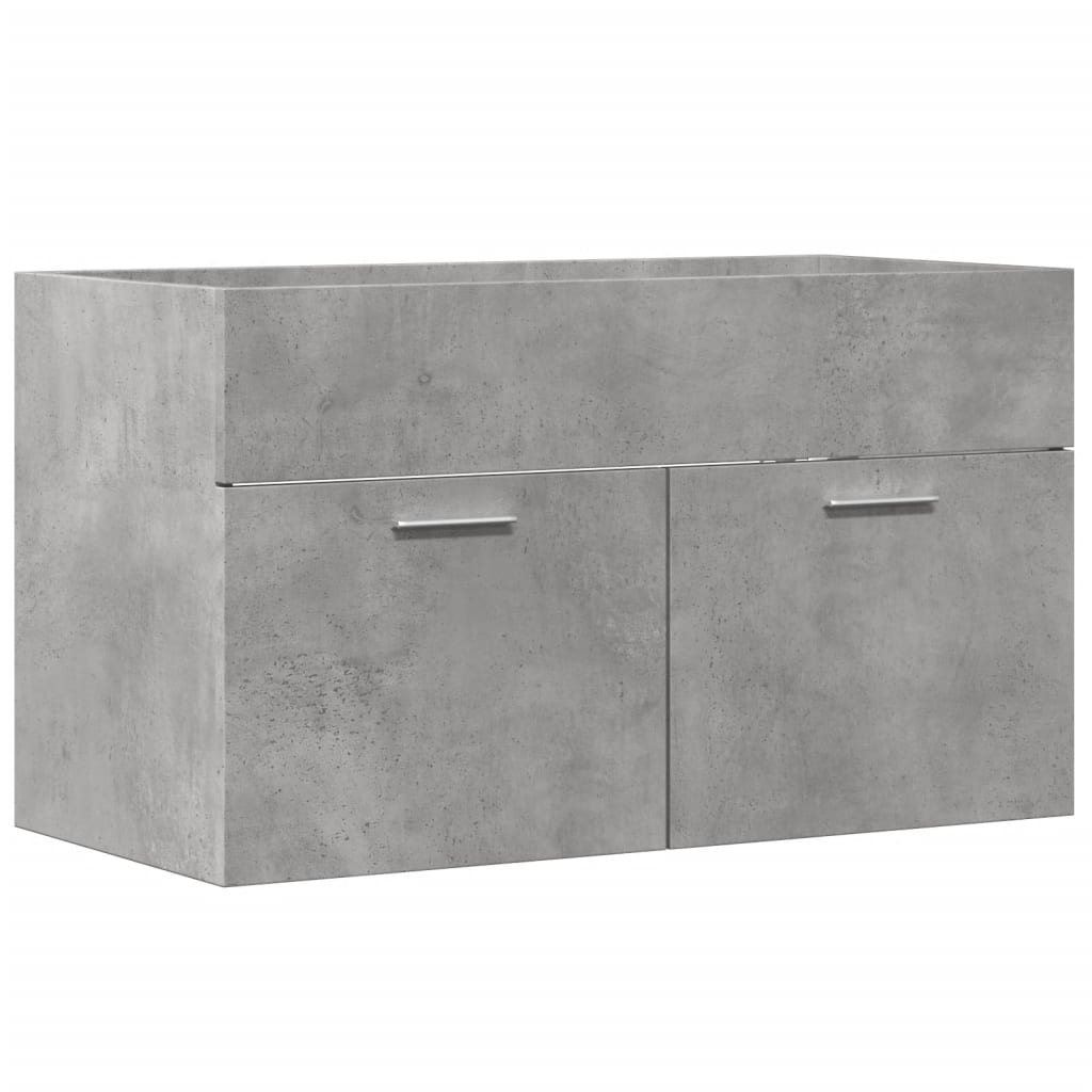 betonszürke szerelt fa fürdőszobai mosdószekrény 90x38,5x46 cm