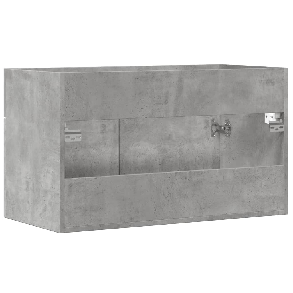 betonszürke szerelt fa fürdőszobai mosdószekrény 90x38,5x46 cm