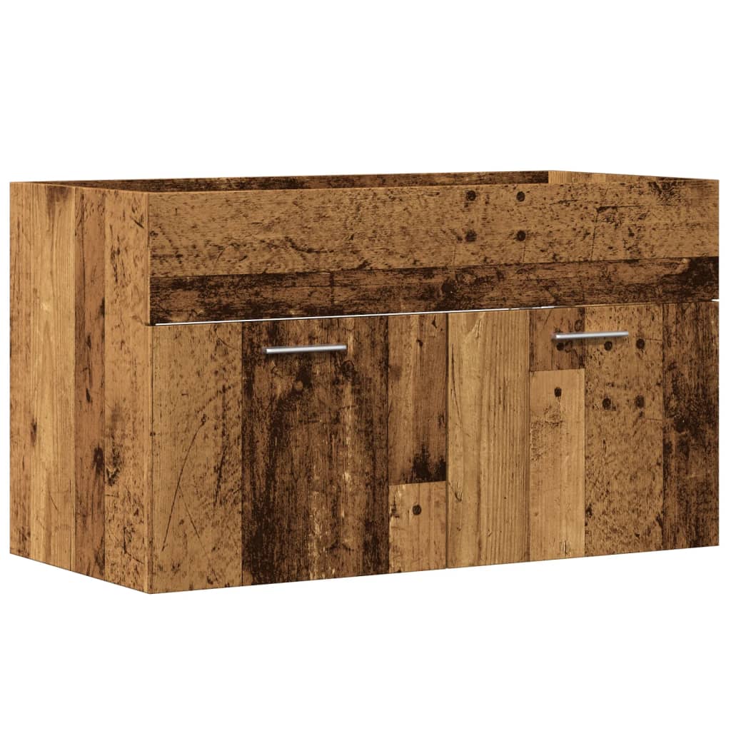 antik fa színű szerelt fa mosdószekrény 90x38,5x46 cm