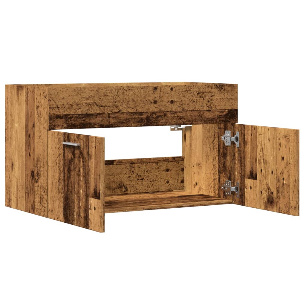antik fa színű szerelt fa mosdószekrény 90x38,5x46 cm