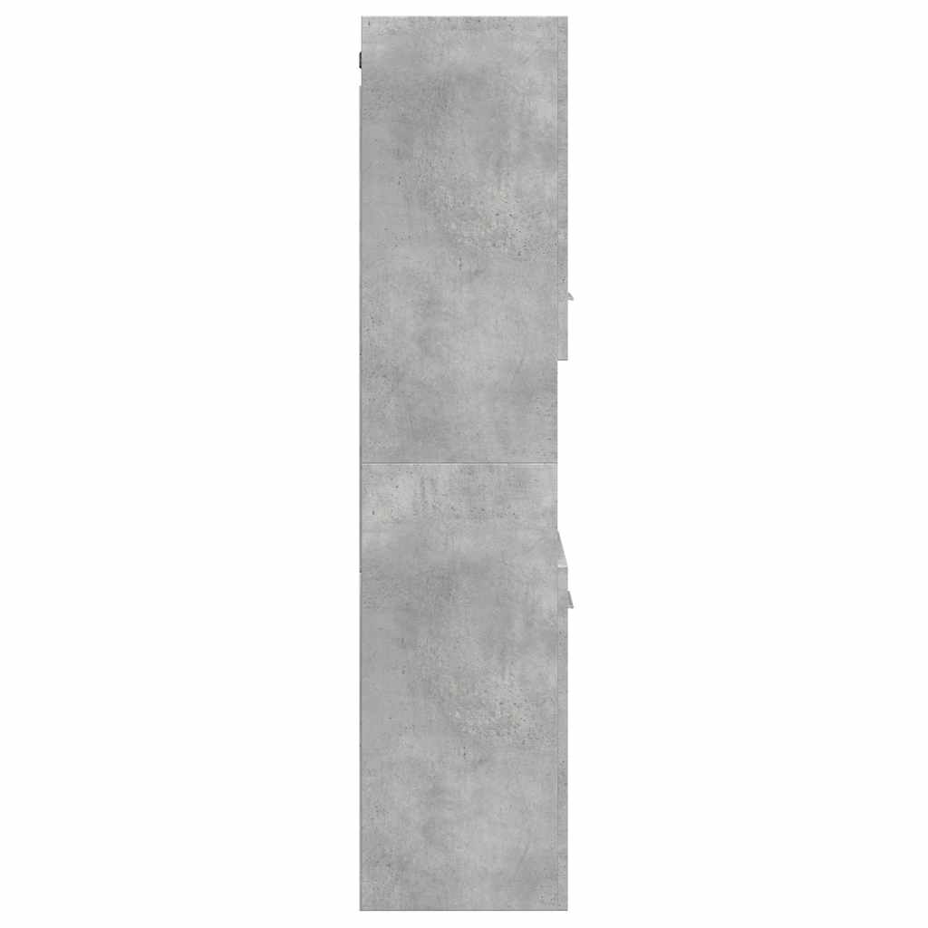 betonszürke szerelt fa függő fürdőszobaszekrény 30x30x130 cm