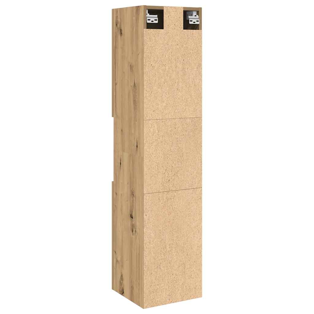 kézműves tölgy szerelt fa függő fürdőszobaszekrény 30x30x130 cm